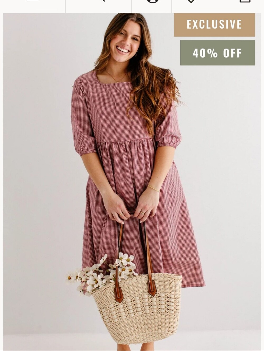 Main Street Exchange Red Gingham Midi Dress